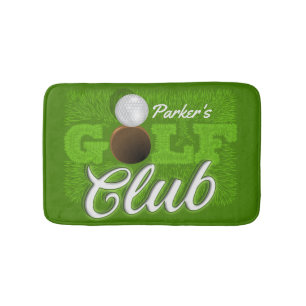 Personalised NAME Golfer Green Golf Course Club Bath Mat