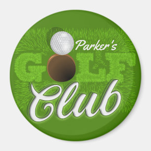 Personalised NAME Golfer Green Golf Course Club Magnet