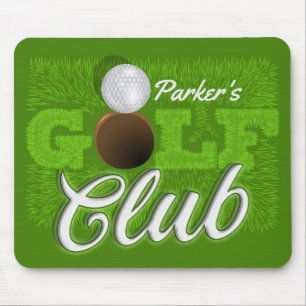 Personalised NAME Golfer Green Golf Course Club Mouse Pad
