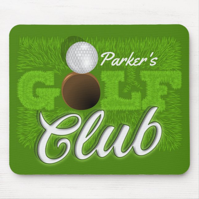 Personalised NAME Golfer Green Golf Course Club Mouse Pad (Front)
