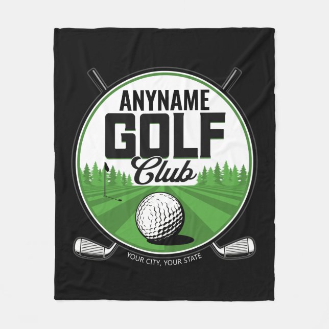 Personalised NAME Golfing Pro Golf Club Player  Fleece Blanket (Front)