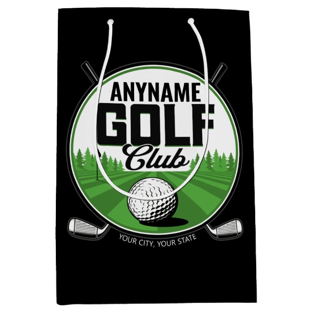 Personalised NAME Golfing Pro Golf Club Player   Medium Gift Bag (Front)