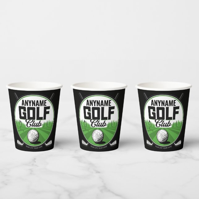 Personalised NAME Golfing Pro Golf Club Player   Paper Cups (Multi)