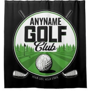 Personalised NAME Golfing Pro Golf Club Player  Shower Curtain