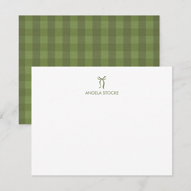 Personalised Name Green Bow Card (Front/Back)