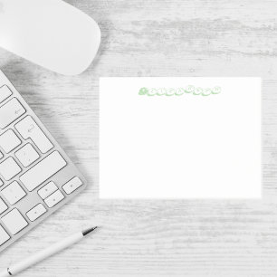 Personalised Name Green Bubble Letter Post-it Notes