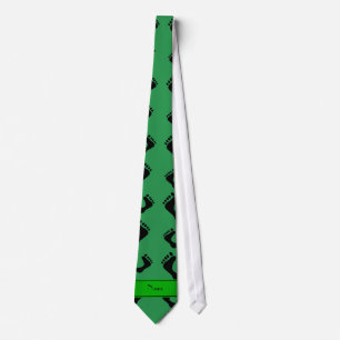 Personalised name green feet tie