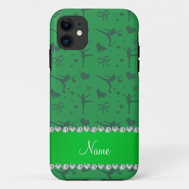 Personalised name green figure skating Case-Mate iPhone case (Back)