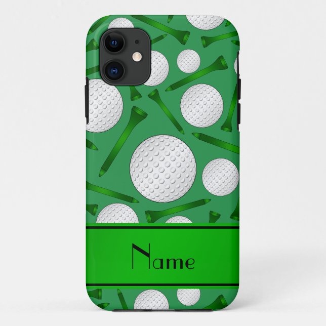 Personalised name green golf balls tees Case-Mate iPhone case (Back)