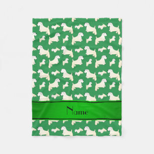 Personalised name green Sealyham Terrier dogs Fleece Blanket