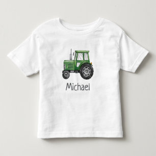 Personalised Name Green Tractor Farm Watercolor    Toddler T-Shirt