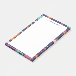 Personalised Name Groovy Retro Purple Border Post-it Notes