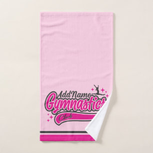 Personalised NAME Gymnast Split Leap Gymnastics Bath Towel Set