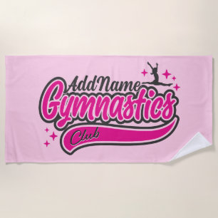 Personalised NAME Gymnast Split Leap Gymnastics Beach Towel