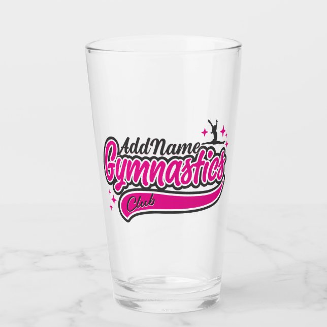 Personalised NAME Gymnast Split Leap Gymnastics  Glass (Front)