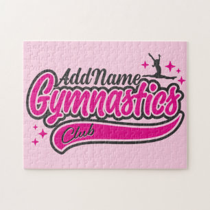 Personalised NAME Gymnast Split Leap Gymnastics Jigsaw Puzzle