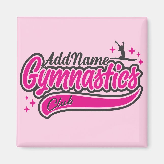 Personalised NAME Gymnast Split Leap Gymnastics  Magnet (Front)