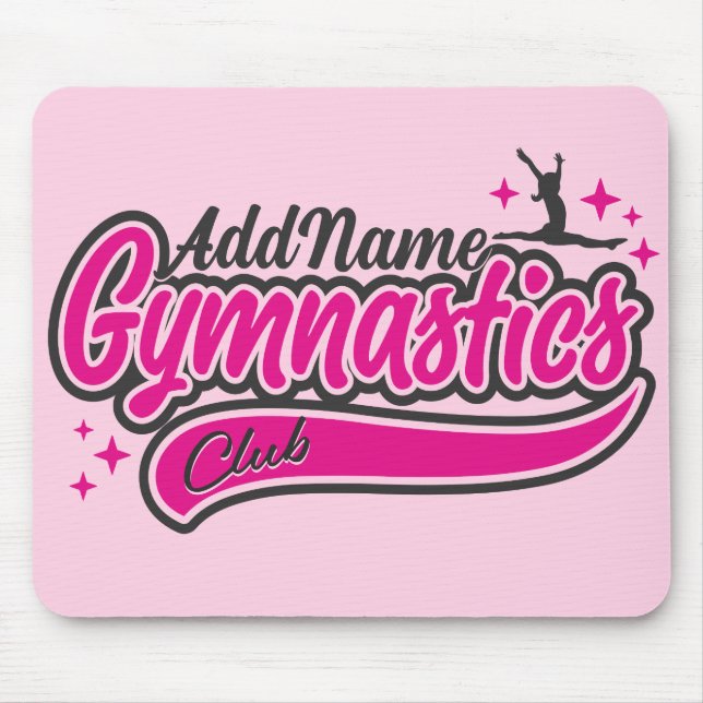 Personalised NAME Gymnast Split Leap Gymnastics Mouse Pad (Front)