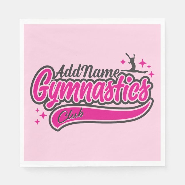 Personalised NAME Gymnast Split Leap Gymnastics  Napkin (Front)