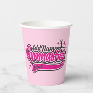 Personalised NAME Gymnast Split Leap Gymnastics  Paper Cups