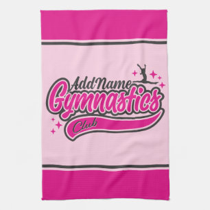 Personalised NAME Gymnast Split Leap Gymnastics  Tea Towel
