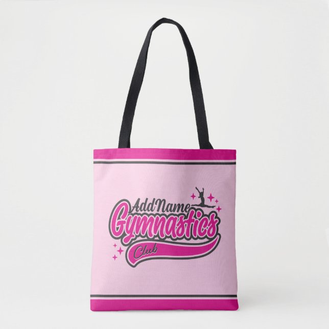 Personalised NAME Gymnast Split Leap Gymnastics  Tote Bag (Front)