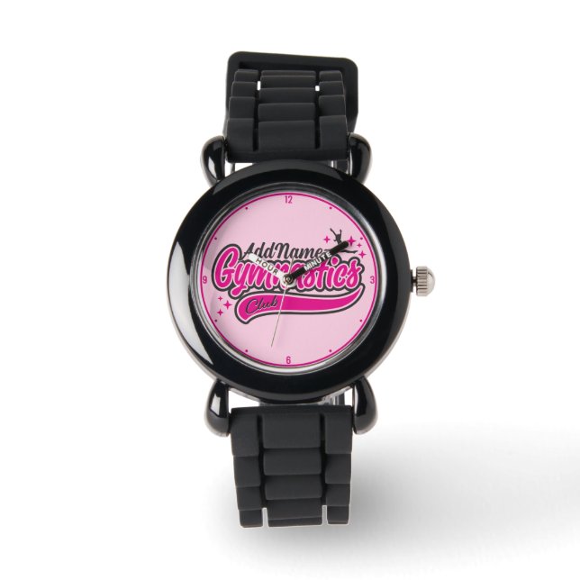 Personalised NAME Gymnast Split Leap Gymnastics  Watch (Front)