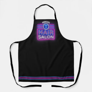 Personalised NAME Hair Salon Stylist Neon Style Apron