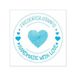 Personalised Name Handmade with Love Heart Self-inking Stamp