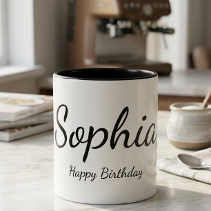 Personalised Name Happy Birthday Mug Custom Gift 
