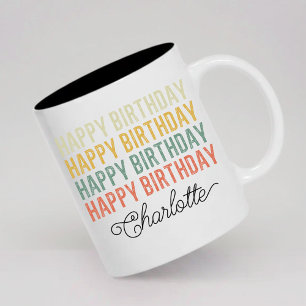 Personalised Name Happy Birthday Mug for Her Women