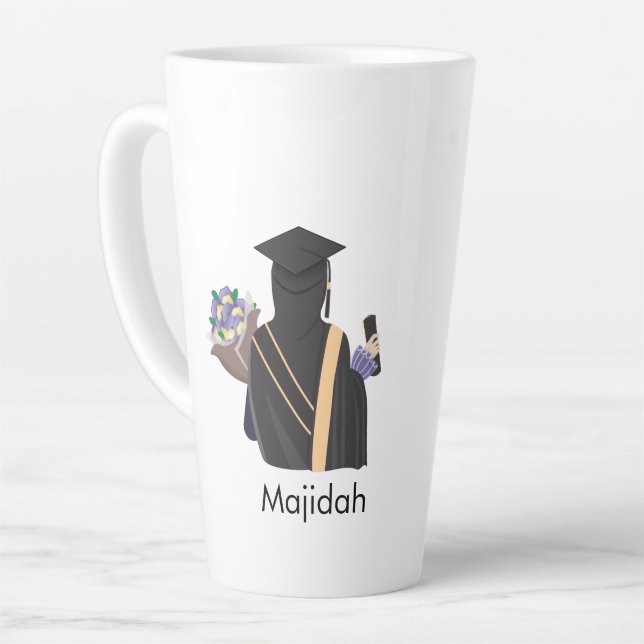 Personalised Name Hijabi Graduation Mug (Left Angle)