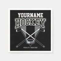 Personalised NAME Hockey Player Stick Puck Team
