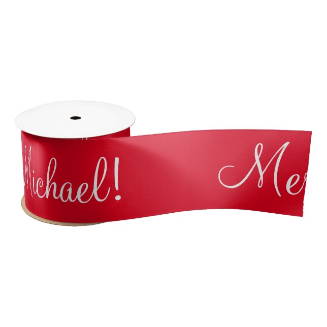 Personalised Name Holiday Christmas Gift Satin Rib Satin Ribbon (Spool)