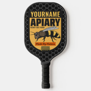 Personalised NAME Honey Bee Apiary Beehives Farm Pickleball Paddle