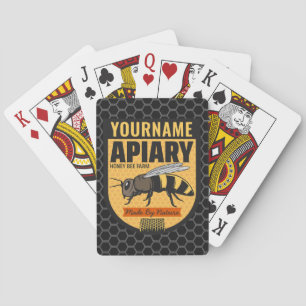 Personalised NAME Honey Bee Apiary Beehives Farm  Playing Cards