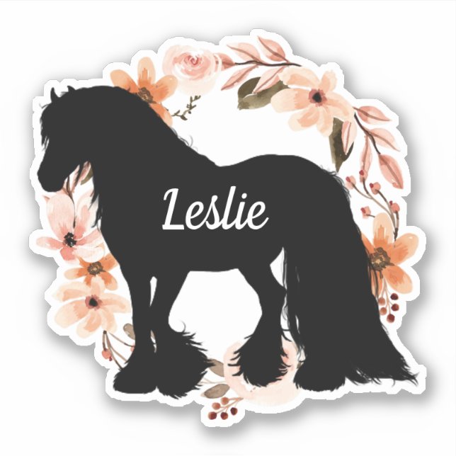 Personalised Name horse Silhouette Equestrian jump (Front)