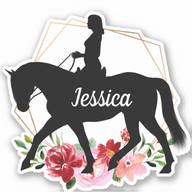 Personalised Name horse Silhouette Equestrian Stic (Front)