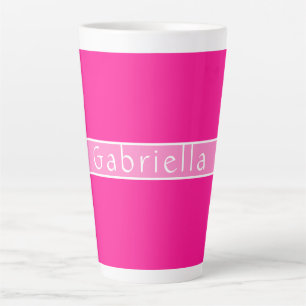 Personalised Name Hot Pink and pink Latte Mug