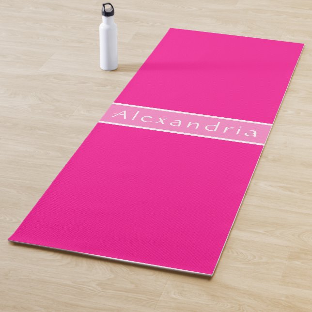 Personalised Name Hot Pink Yoga Mat (In Situ)