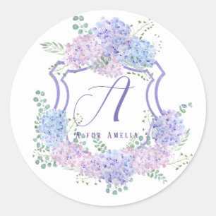 personalised name hydrangea  flowers stickers 