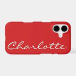 Personalised Name in Script Typography Modern Red<br><div class="desc">Personalised Name in Script Typography Modern Red iPhone Case</div>