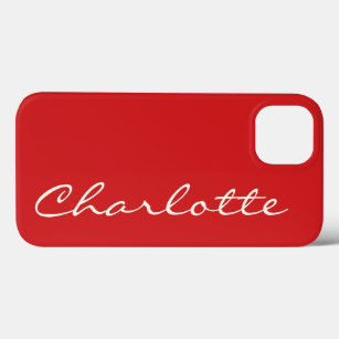 Personalised Name in Script Typography Modern Red iPhone 13 Case