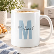Personalised Name Initial Blue Monogram Cool
