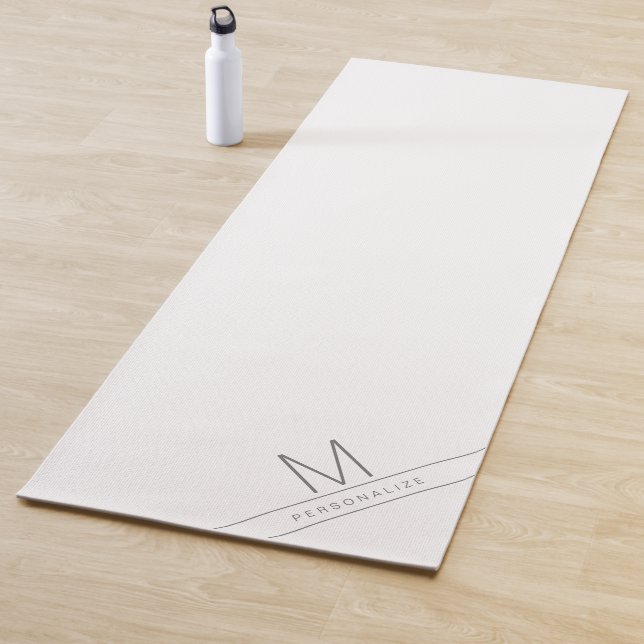 Personalised Name Initial Custom White Yoga Mat (In Situ)