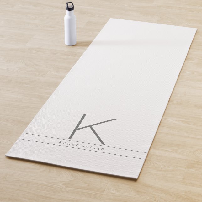 Personalised Name Initial Custom White Yoga Mat (In Situ)