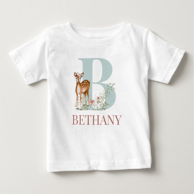 Personalised Name Initial Letter B Baby Baby T-Shirt (Front)
