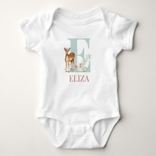 Personalised Name Initial Letter E Baby Bodysuit