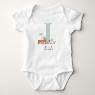 Personalised Name Initial Letter I Baby Bodysuit