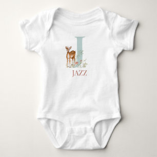 Personalised Name Initial Letter J Baby Bodysuit